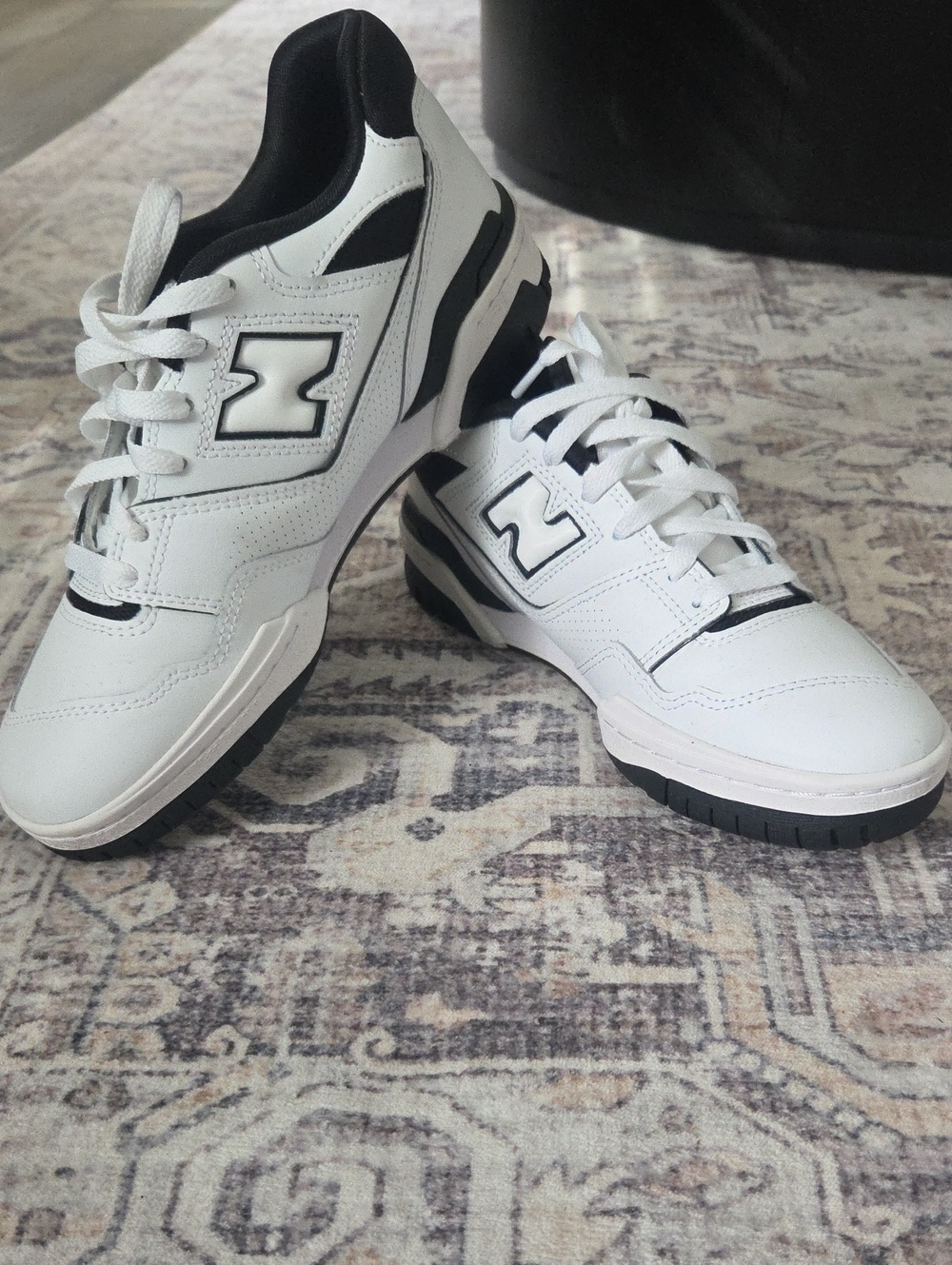 New Balance 550 White and Black Low-Top Sneakers